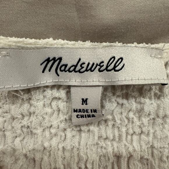 NWT Madewell Popcorn Crop Short Sleeve Top in Lighthouse Size M - Picture 8 of 10